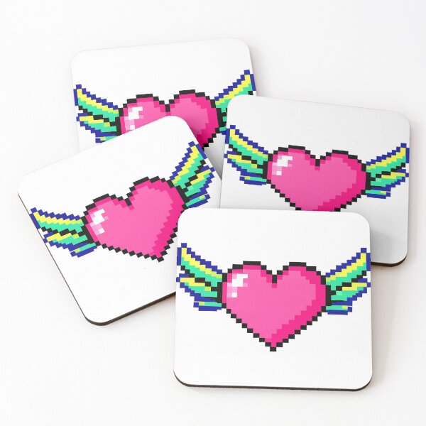 Item preview, Retro Pixel Art Flying Heart With Wings designed and sold by GSideArtStore.
