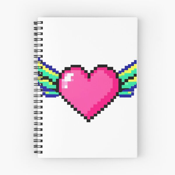 Artikelvorschau, Retro-Pixel-Art: Fliegendes Herz mit Flügeln entworfen und verkauft von GSideArtStore.