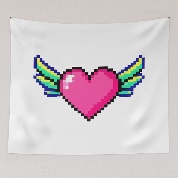 Item preview, Retro Pixel Art Flying Heart With Wings designed and sold by GSideArtStore.