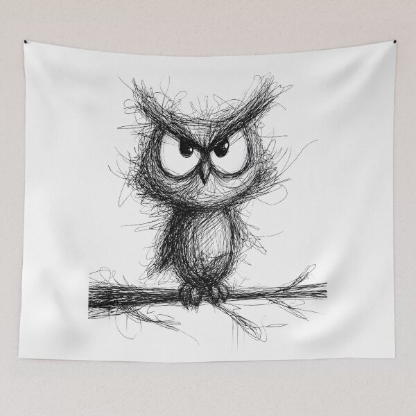 Item preview, Happy Owl Doodle designed and sold by BRETT'S ART STUDIO.