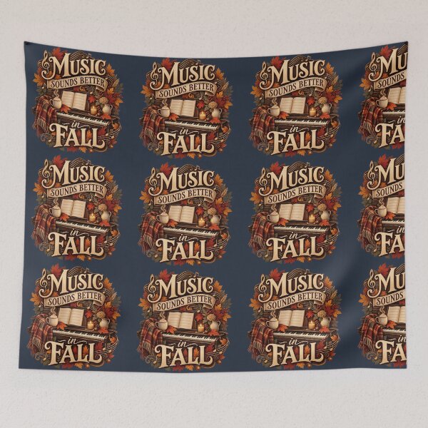 Item preview, Music Sounds Better in Fall – Cozy Autumn Music Lover Design designed and sold by astersgraphics.
