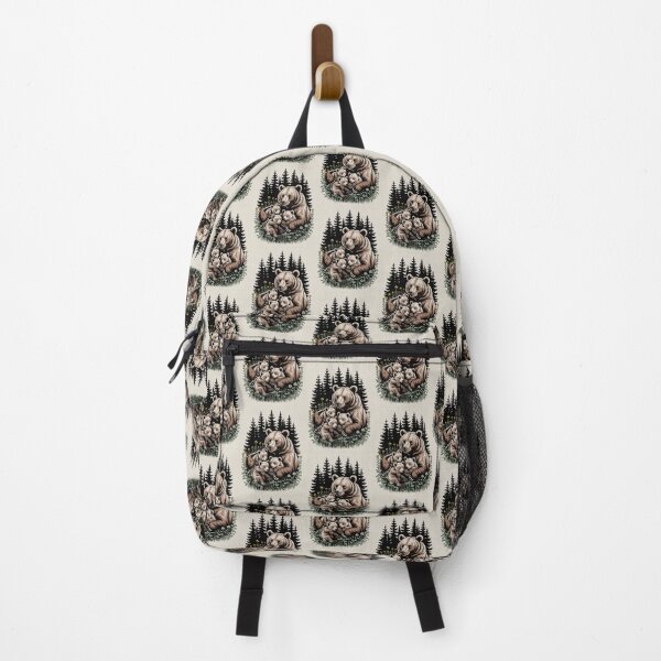 Item preview, Mother Bear and Cubs Forest Art designed and sold by NuvoraNest.