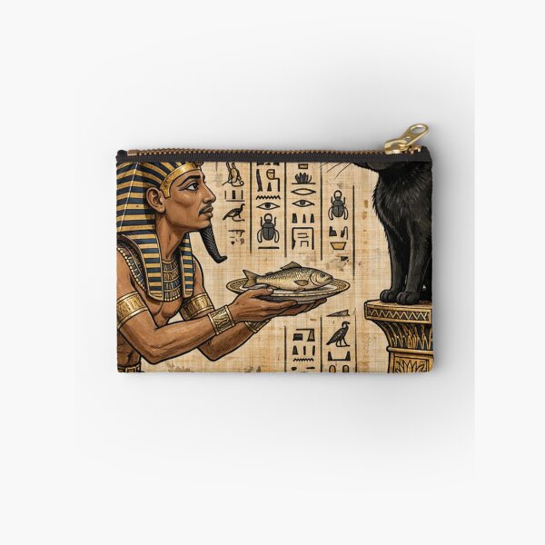 Aperçu de l'œuvre Pas impressionnée - Chat noir impertinent et pharaon agenouillé créée et vendue par Csaba1983.