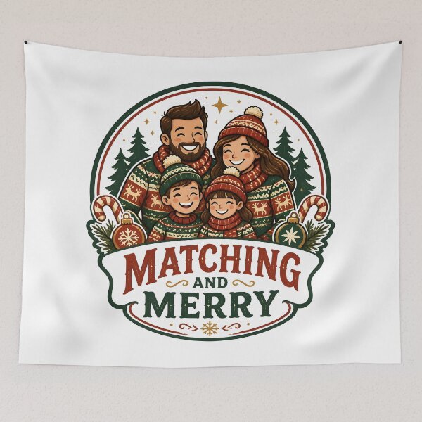 Item preview, Matching And Merry Christmas Family Holiday Gift designed and sold by OliviaHayesArt.