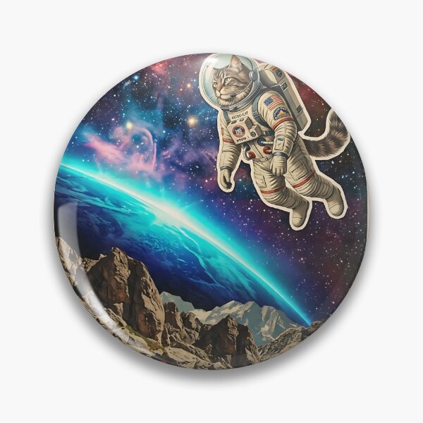 Item preview, Maine Coon Astronaut Floating Above Cosmic Earth Horizon designed and sold by PictoVibe.