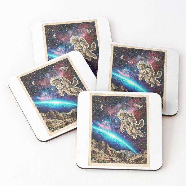 Item preview, Maine Coon Astronaut Floating Above Cosmic Earth Horizon designed and sold by PictoVibe.