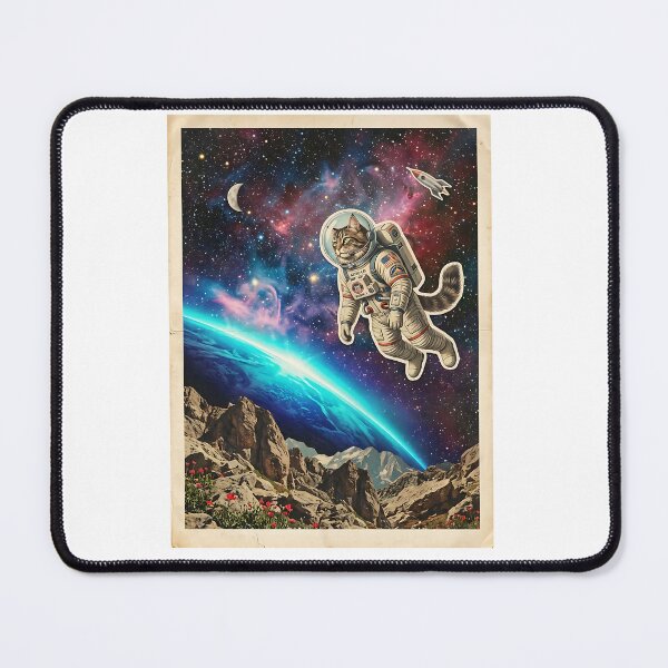 Item preview, Maine Coon Astronaut Floating Above Cosmic Earth Horizon designed and sold by PictoVibe.