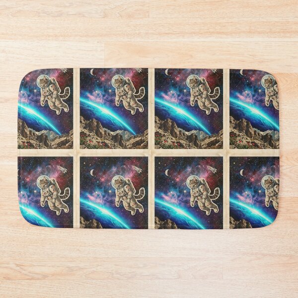 Item preview, Maine Coon Astronaut Floating Above Cosmic Earth Horizon designed and sold by PictoVibe.