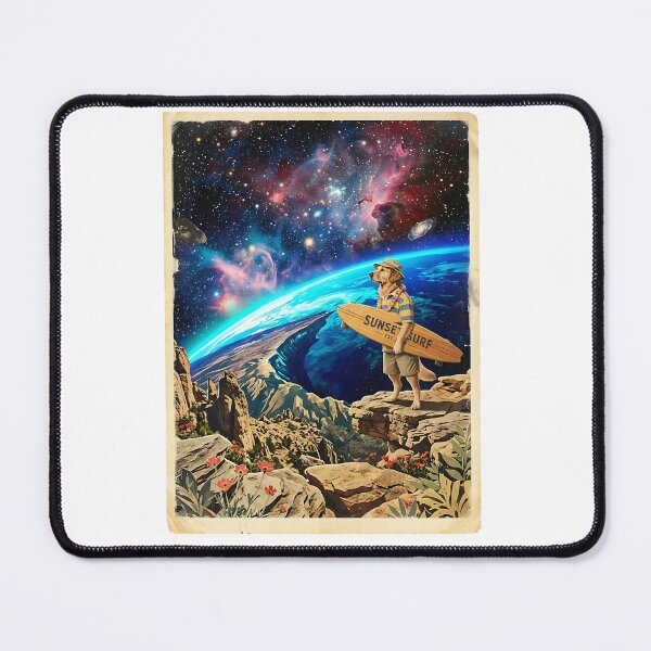Item preview, Golden Retriever Surf Instructor Watching Cosmic Tides designed and sold by PictoVibe.