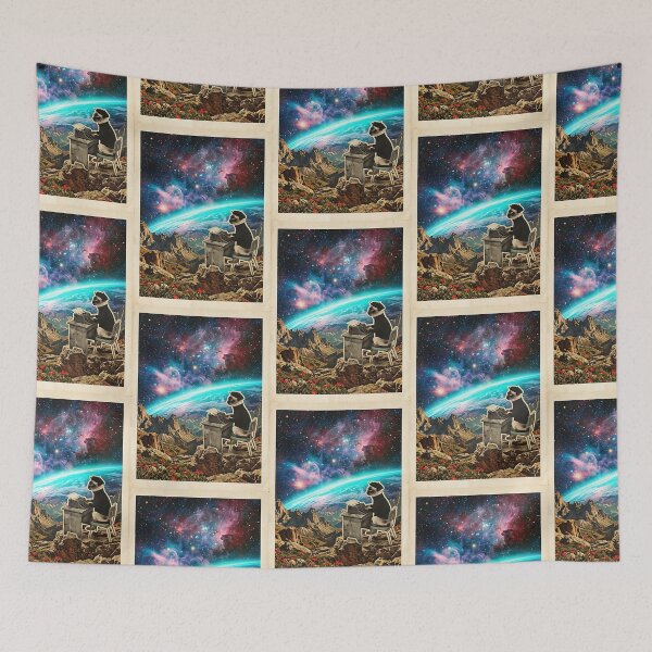 Item preview, Siamese Cat Beatnik Poet Typing Toward the Stars designed and sold by PictoVibe.