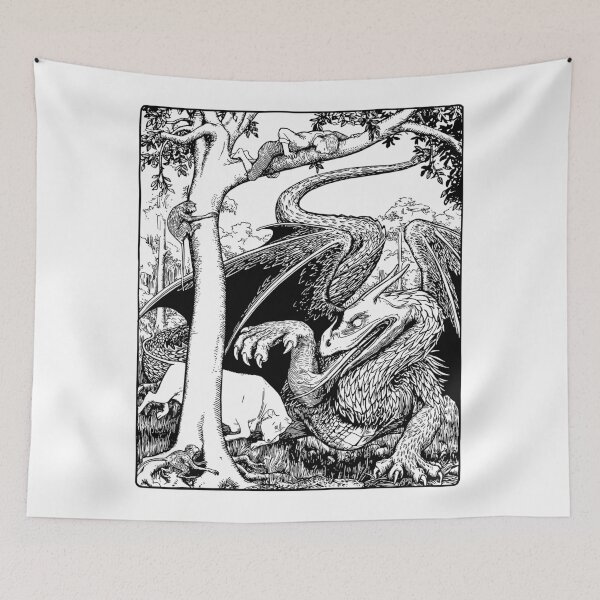 Item preview, Dragon Battle with Monkeys, Bull, and Boy designed and sold by AnimaliaStar.