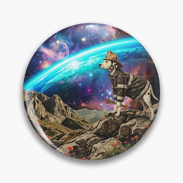 Item preview, Dalmatian Firefighter Hero Watching the Cosmic Horizon designed and sold by PictoVibe.