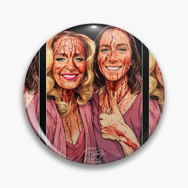 Item preview, Selfie of Hannah Einbinder and Gillian Anderson in Camp Miasma (fan art) designed and sold by PopCultureAndStuff.