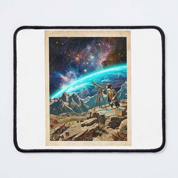 Item preview, Border Collie Astronomer Gazing Through a Cosmic Telescope designed and sold by PictoVibe.
