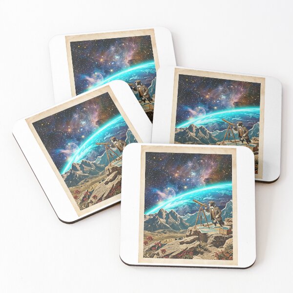 Item preview, Border Collie Astronomer Gazing Through a Cosmic Telescope designed and sold by PictoVibe.