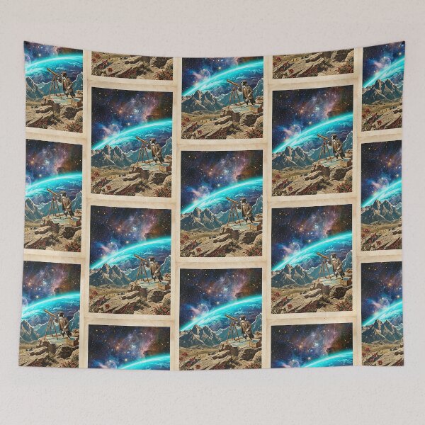 Item preview, Border Collie Astronomer Gazing Through a Cosmic Telescope designed and sold by PictoVibe.