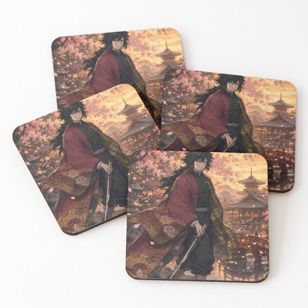 Item preview, Giyu Tomioka Demon Slayer Sakura Temple Sunset designed and sold by mildaclairmo.