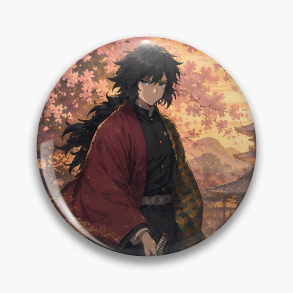 Item preview, Giyu Tomioka Demon Slayer Sakura Temple Sunset designed and sold by mildaclairmo.