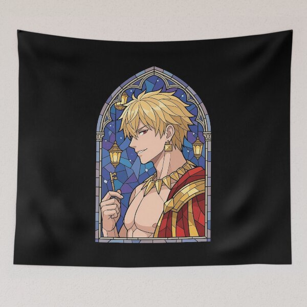 Item preview, Gilgamesh Fate Stay Night Golden King Stained Glass Smile designed and sold by mildaclairmo.