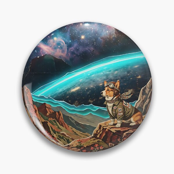 Item preview, Corgi Rally Driver Racing Toward a Curved Cosmic Horizon designed and sold by PictoVibe.