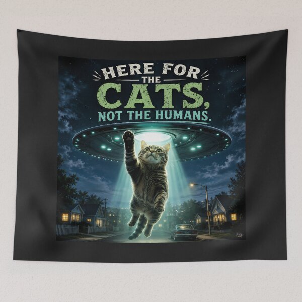 Item preview, Here for Cats designed and sold by aliengalaxiesglobal.