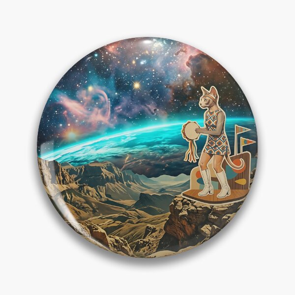Item preview, Sphynx Cat Go-Go Dancer Shaking Tambourine at the Cosmos designed and sold by PictoVibe.