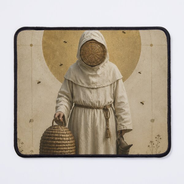 Item preview, The Keeper of the Hive – Medieval Beekeeper Sacred Bee Art designed and sold by SacredLensV.