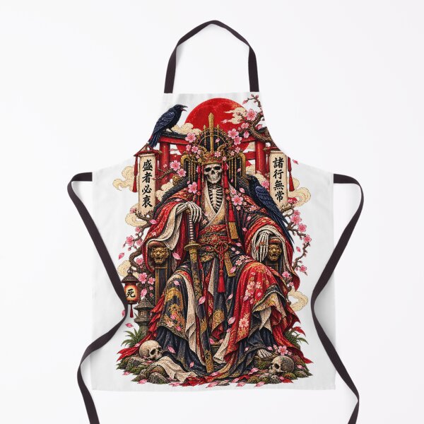 Item preview, The Emperor of the Withered Cherry Trees – Japanese Skeleton Emperor Ukiyo-e Art designed and sold by Substance_life.