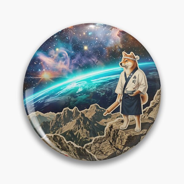 Item preview, Shiba Inu Sushi Chef Rolling Rice Under the Stars designed and sold by PictoVibe.