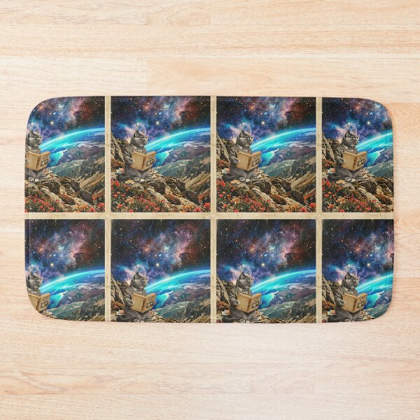 Item preview, British Shorthair Librarian Reading Above the Curved Earth designed and sold by PictoVibe.