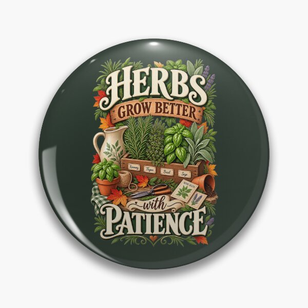 Item preview, Herbs Grow Better With Patience – Autumn Herb Garden Design designed and sold by astersgraphics.