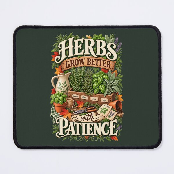 Item preview, Herbs Grow Better With Patience – Autumn Herb Garden Design designed and sold by astersgraphics.