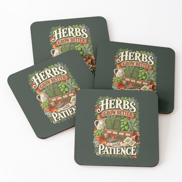 Item preview, Herbs Grow Better With Patience – Autumn Herb Garden Design designed and sold by astersgraphics.