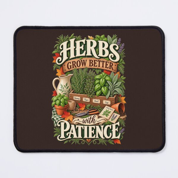 Item preview, Herbs Grow Better With Patience – Autumn Herb Garden Design designed and sold by astersgraphics.