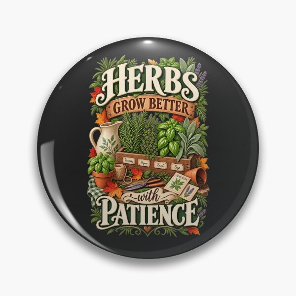 Item preview, Herbs Grow Better With Patience – Autumn Herb Garden Design designed and sold by astersgraphics.