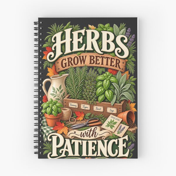 Item preview, Herbs Grow Better With Patience – Autumn Herb Garden Design designed and sold by astersgraphics.