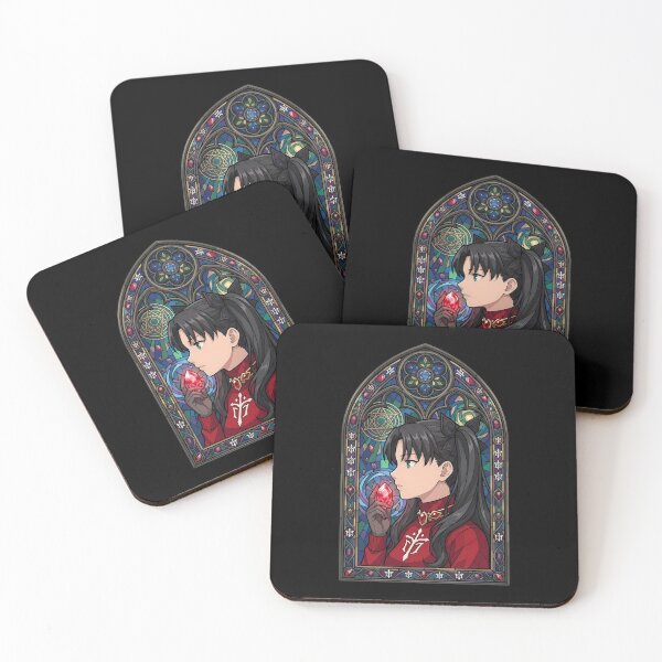 Item preview, Rin Tohsaka Fate Stay Night Ruby Crystal Stained Glass Aura designed and sold by mildaclairmo.