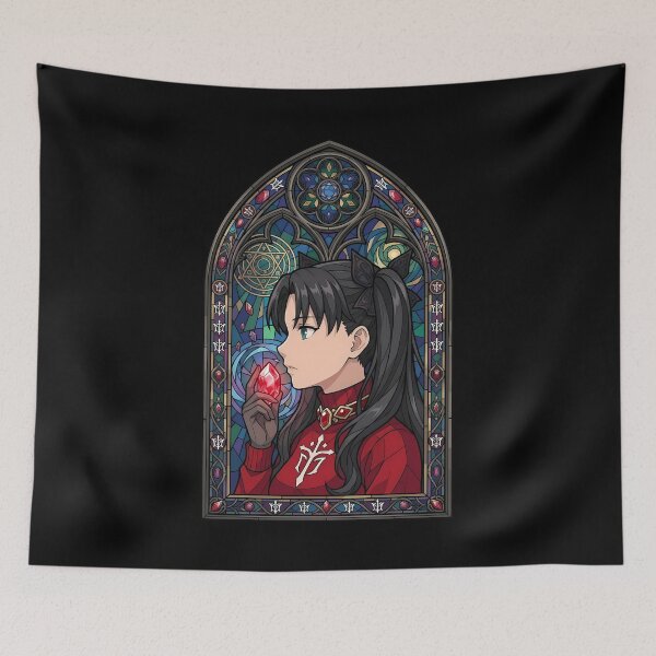 Item preview, Rin Tohsaka Fate Stay Night Ruby Crystal Stained Glass Aura designed and sold by mildaclairmo.