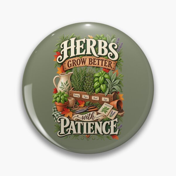 Item preview, Herbs Grow Better With Patience – Autumn Herb Garden Design designed and sold by astersgraphics.