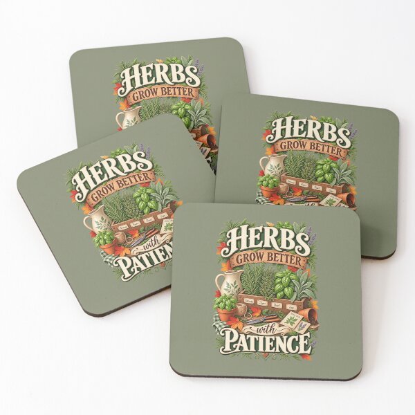 Item preview, Herbs Grow Better With Patience – Autumn Herb Garden Design designed and sold by astersgraphics.