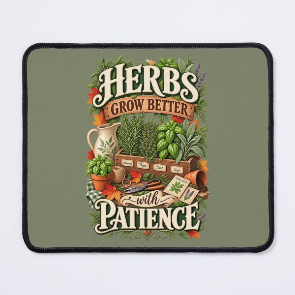 Item preview, Herbs Grow Better With Patience – Autumn Herb Garden Design designed and sold by astersgraphics.