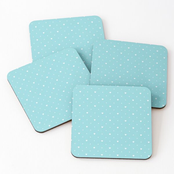 Item preview, Aqua Blue Hearts & Dots Minimalist Pattern designed and sold by HO•Designs.