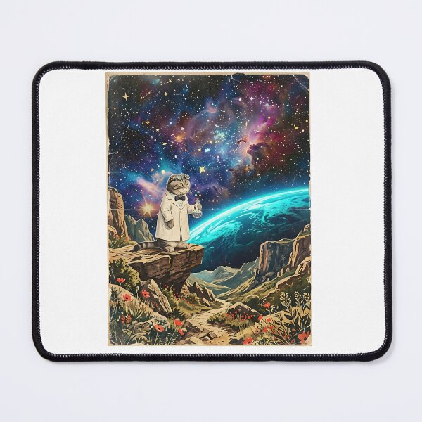 Item preview, Scottish Fold Chemist Brewing Potion at the Cosmic Edge designed and sold by PictoVibe.