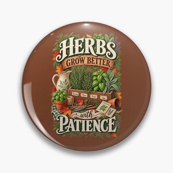 Item preview, Herbs Grow Better With Patience – Autumn Herb Garden Design designed and sold by astersgraphics.