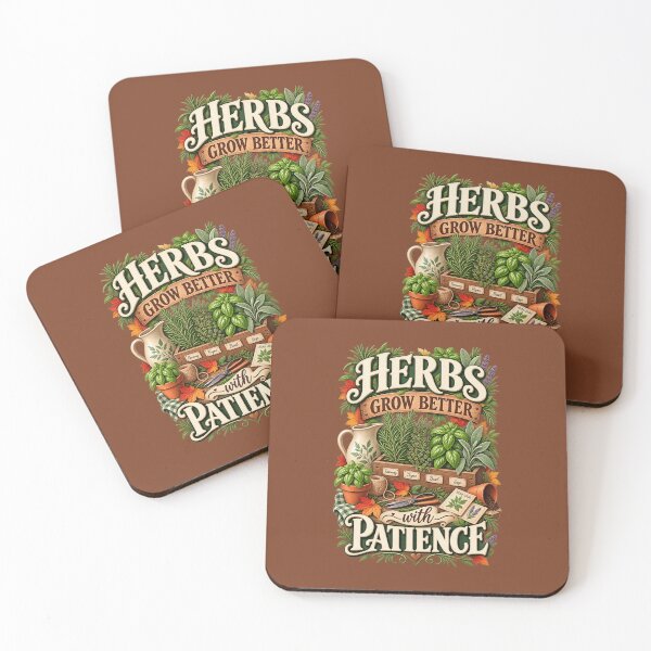 Item preview, Herbs Grow Better With Patience – Autumn Herb Garden Design designed and sold by astersgraphics.