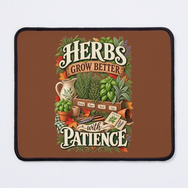 Item preview, Herbs Grow Better With Patience – Autumn Herb Garden Design designed and sold by astersgraphics.