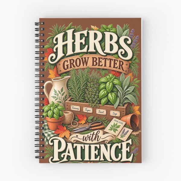 Item preview, Herbs Grow Better With Patience – Autumn Herb Garden Design designed and sold by astersgraphics.
