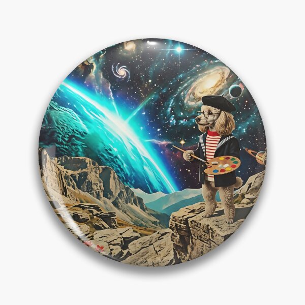 Item preview, Poodle French Painter Brushing Color Across the Cosmos designed and sold by PictoVibe.
