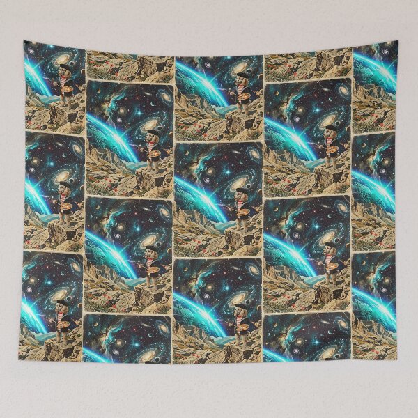 Item preview, Poodle French Painter Brushing Color Across the Cosmos designed and sold by PictoVibe.