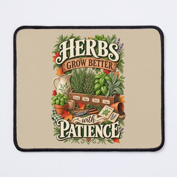 Item preview, Herbs Grow Better With Patience – Autumn Herb Garden Design designed and sold by astersgraphics.